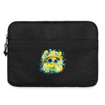 Sourire agrume avec chapeau et lunettes - Sacoche pour ordinateur portable 15 pouces - noir - Devant