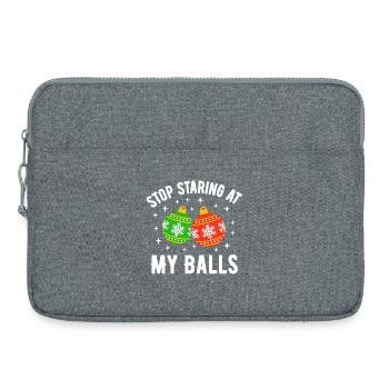 Hör auf, meine Eier anzustarren - Laptoptasche 15" - Grau meliert - Vorne