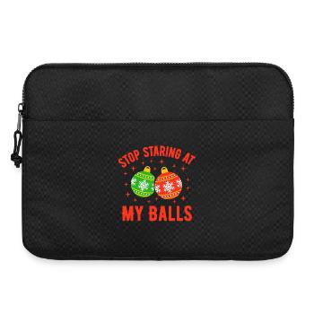 Hör auf, meine Eier anzustarren - Laptoptasche 15" - Schwarz - Vorne