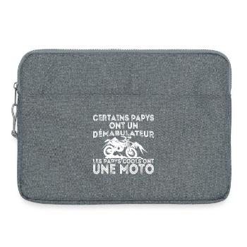 Lustiger Biker, coole Opa, haben ein Motorrad - Laptoptasche 15" - Grau meliert - Vorne