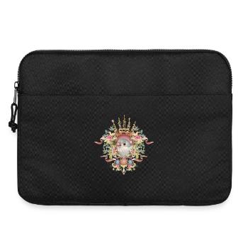Delicate bird in floral ornamental frame in pastel - Laptop bag 15" - black - Front
