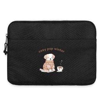 Cozy Pup Winter süßer Hund Design - Laptoptasche 15" - Schwarz - Vorne