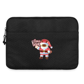 Meowy Purrmas Weihnachtsmann-Katzen-Kunst - Laptoptasche 15" - Schwarz - Vorne