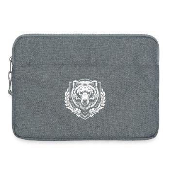 Blason de l’ours - Sacoche pour ordinateur portable 15 pouces - gris chiné - Devant