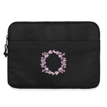 Delicate eucalyptus wreath in dusky pink illustration - Laptop bag 15" - black - Front
