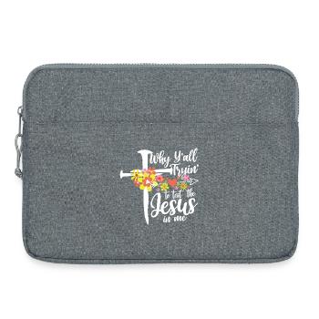 Cross flowers: Jesus in me - Laptop bag 15" - heather grey - Front