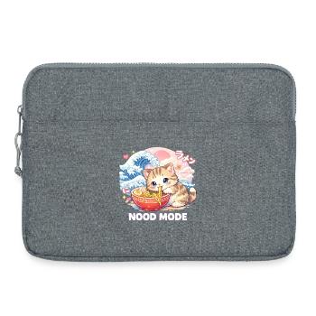 Ramen Cat Kanagawa - Laptop bag 15" - heather grey - Front