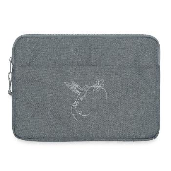 Silhouette minimaliste d’oiseau en vol - Sacoche pour ordinateur portable 15 pouces - gris chiné - Devant