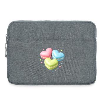 Macarons in Heart Shape Pastel Gift - Laptop bag 15" - heather grey - Front