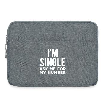 I’m Single Ask Me For My Number - Laptop bag 15" - heather grey - Front