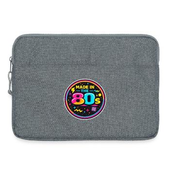 80s Neon Nostalgia Sticker - Laptop bag 15" - heather grey - Front