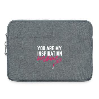 Tu es mon inspiration maman Chemise rouge à lèvres - Sacoche pour ordinateur portable 15 pouces - gris chiné - Devant