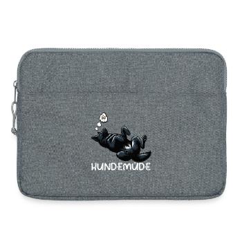 Hundemüde Schwarzer Schäferhund Schäferhundhalter - Laptoptasche 15" - Grau meliert - Vorne