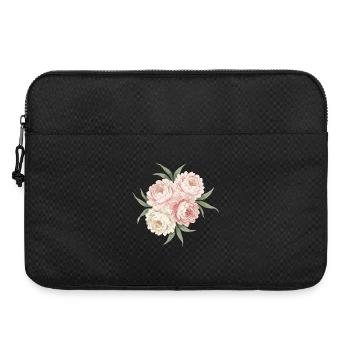 Peonies Bouquet in Pink - Laptop bag 15" - black - Front