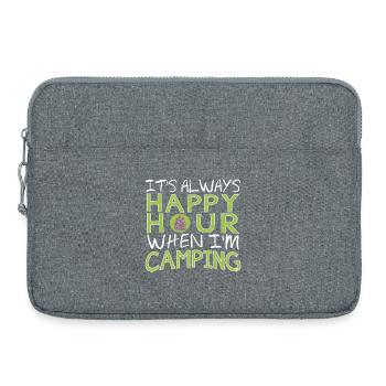 Es ist immer Happy Hour, wenn ich campe. - Laptoptasche 15" - Grau meliert - Vorne