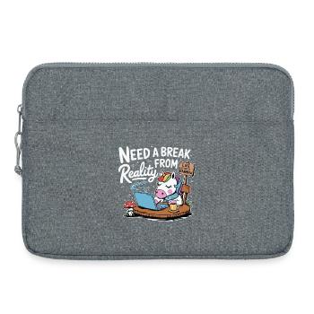 Unicorn Laptop Break Office Humor Laptop - Laptop bag 15" - heather grey - Front