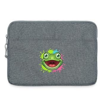 Cheerful Frog Splash - Laptop bag 15" - heather grey - Front