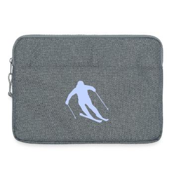 Winter Shot Skier Silhouette - Laptop bag 15" - heather grey - Front