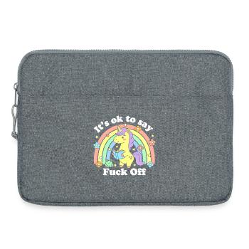 Unicorn Rainbow : C’est normal de dire « Va te faire foutre » - Sacoche pour ordinateur portable 15 pouces - gris chiné - Devant