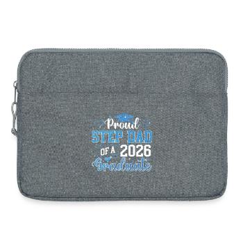 Proud Step Dad 2026 Abschlussklasse - Laptoptasche 15" - Grau meliert - Vorne