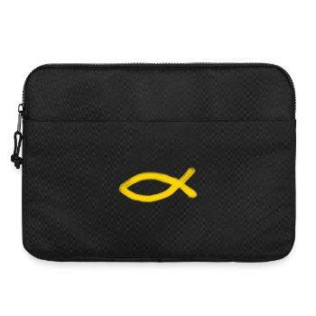 poisson Jésus jaune poisson Ichthys poisson - Sacoche pour ordinateur portable 15 pouces - noir - Devant