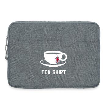 Tea Shirt – Calm Teacup Pun - Laptop bag 15" - heather grey - Front
