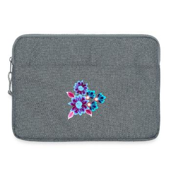 Hypnotische Blumen - Neonblumen - Laptoptasche 15" - Grau meliert - Vorne