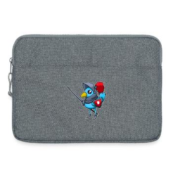 Vogel in Ritterrüstung - Laptoptasche 15" - Grau meliert - Vorne