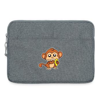 Meal monkey - design - Laptop bag 15" - heather grey - Front