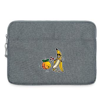 Peach banana funny couple sex valentines day - Laptop bag 15" - heather grey - Front