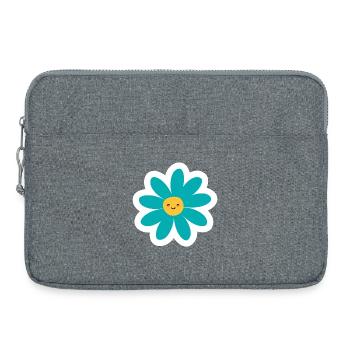 Kawaii Turquoise Daisy Smile - Sacoche pour ordinateur portable 15 pouces - gris chiné - Devant
