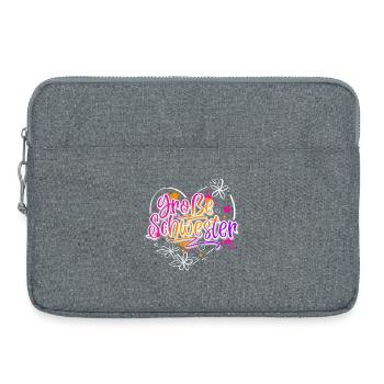 Große Schwester - Laptoptasche 15" - Grau meliert - Vorne