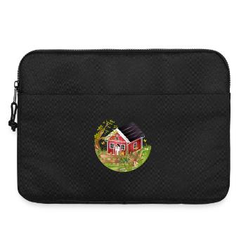 petite maison rouge avec jardin au printemps - Sacoche pour ordinateur portable 15 pouces - noir - Devant