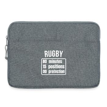 rugby, rugby sport, rugby humor - Laptop bag 15" - heather grey - Front
