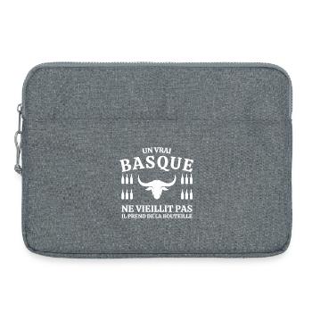 Basque, je suis Basque, fierté Basque - Sacoche pour ordinateur portable 15 pouces - gris chiné - Devant