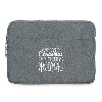 Cheeky Christmas Phrase Print - Laptop bag 15" - heather grey - Front