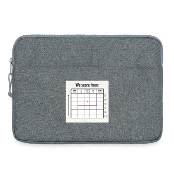 Le jeu de football "Nous marquons à partir de" - terrain à 20 bandes - Sacoche pour ordinateur portable 15 pouces - gris chiné - Devant