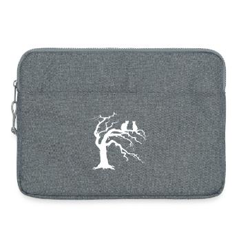 Toter baum mit 2 Katzen Silhouette - Laptoptasche 15" - Grau meliert - Vorne