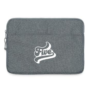 Fünf 5. Geburtstag Kinder Jungen Mädchen 5 Jahre alt - Laptoptasche 15" - Grau meliert - Vorne