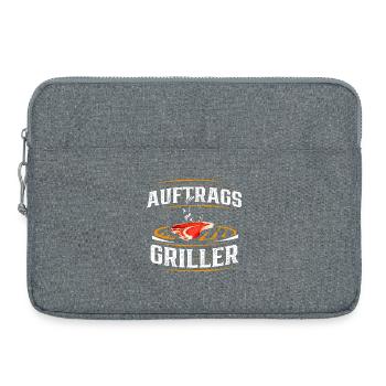 Auftragsgriller - Lustiger Spruch BBQ Grillmeister - Laptoptasche 15" - Grau meliert - Vorne