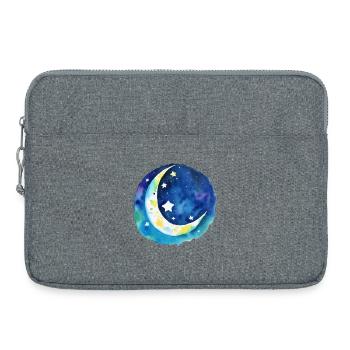 Mond und Sterne - Laptoptasche 15" - Grau meliert - Vorne