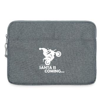 Santa Motorrad Biker Symbol Wheelie Weihnachten - Laptoptasche 15" - Grau meliert - Vorne