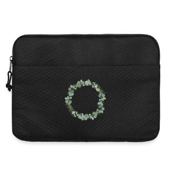 Couronne d’hiver de branches d’eucalyptus et de sapin - Sacoche pour ordinateur portable 15 pouces - noir - Devant