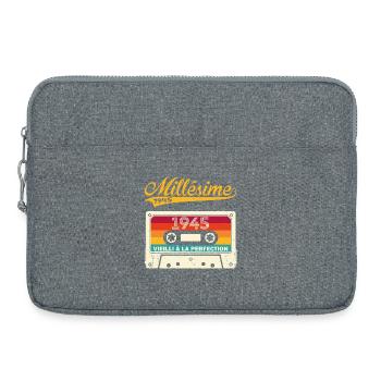 Millésime 1945 Cadeau 78 Ans Anniversaire Humour - Sacoche pour ordinateur portable 15 pouces - gris chiné - Devant
