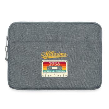 Millésime 1956 Cadeau 67 Ans Anniversaire Humour - Sacoche pour ordinateur portable 15 pouces - gris chiné - Devant