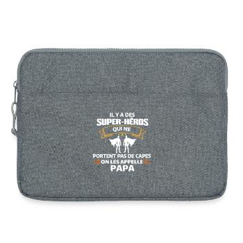 Humour Super-Héros Papa Illustration - Sacoche pour ordinateur portable 15 pouces - gris chiné - Devant