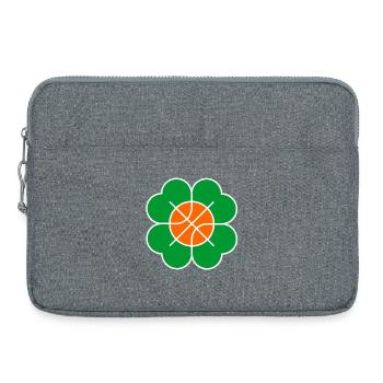 Basketball-Blume - Kleeblatt - Laptoptasche 15" - Grau meliert - Vorne