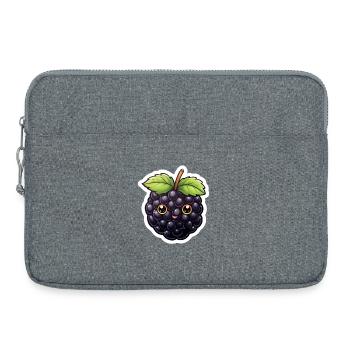 Illustration mignonne de mûres – style Kawaii - Sacoche pour ordinateur portable 15 pouces - gris chiné - Devant