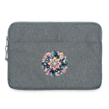 Florales Mandala Meerestiefe Pastell Design - Laptoptasche 15" - Grau meliert - Vorne