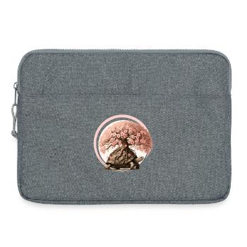 Tortue avec un bonsaï sur sa carapace - Sacoche pour ordinateur portable 15 pouces - gris chiné - Devant